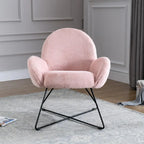Corvus Rowen Fauteuil d'appoint moderne en polaire avec accoudoirs