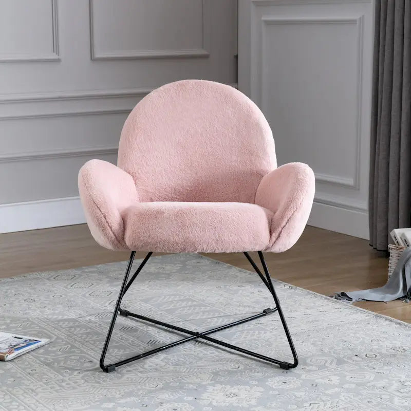 Corvus Rowen Fauteuil d'appoint moderne en polaire avec accoudoirs