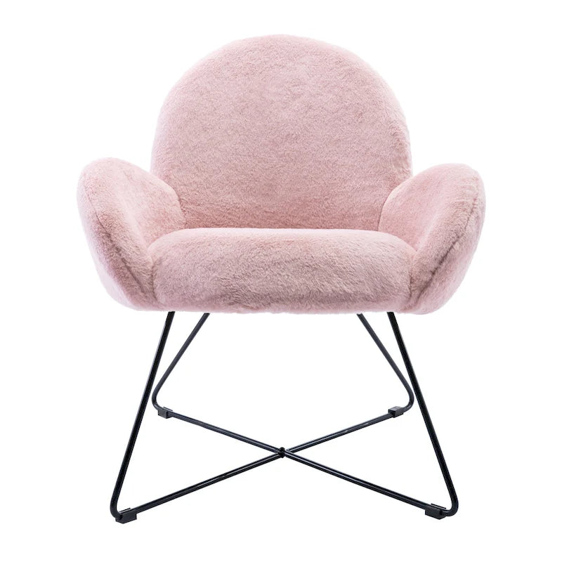 Corvus Rowen Fauteuil d'appoint moderne en polaire avec accoudoirs