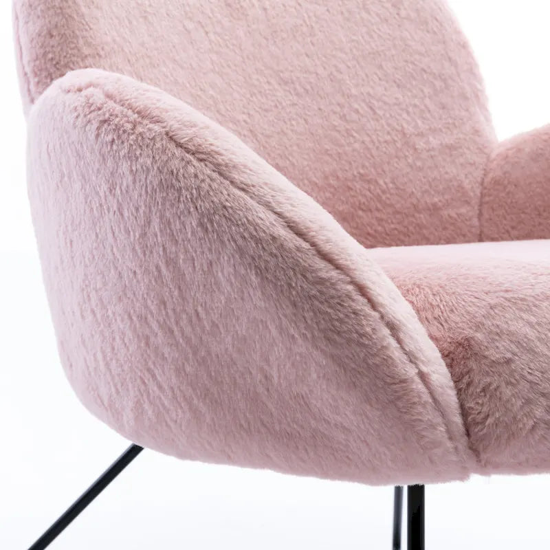 Corvus Rowen Fauteuil d'appoint moderne en polaire avec accoudoirs