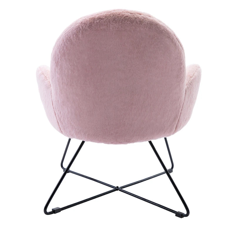 Corvus Rowen Fauteuil d'appoint moderne en polaire avec accoudoirs