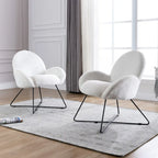 Corvus Rowen Fauteuil d'appoint moderne en polaire avec accoudoirs