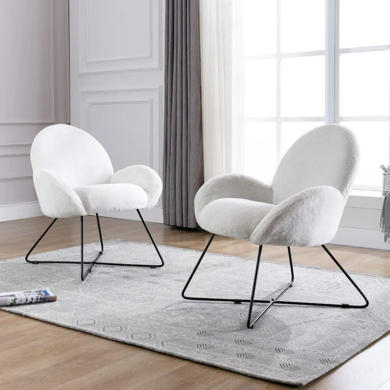 Corvus Rowen Fauteuil d'appoint moderne en polaire avec accoudoirs