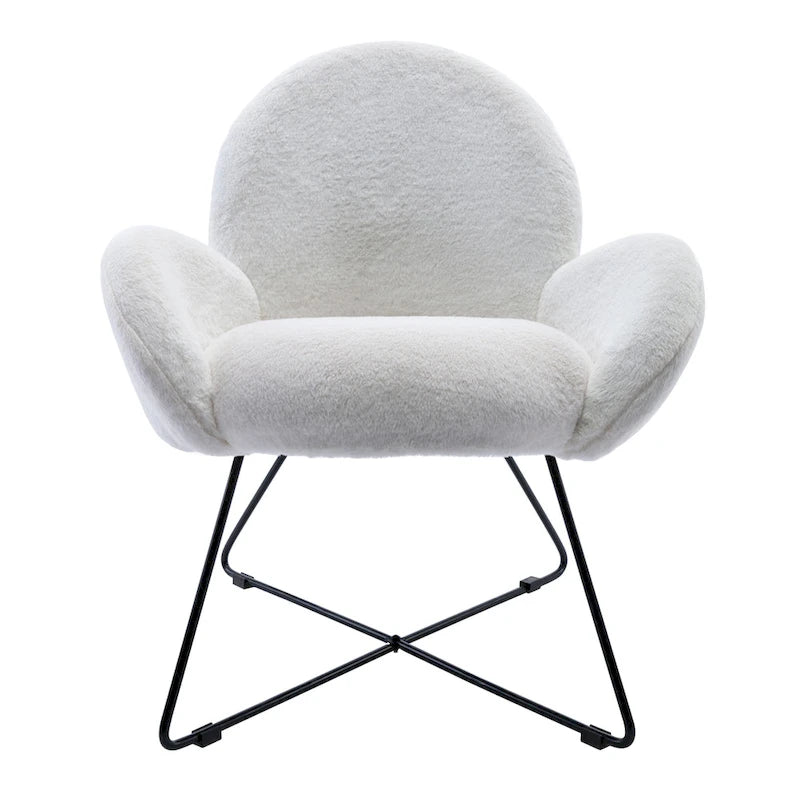 Corvus Rowen Fauteuil d'appoint moderne en polaire avec accoudoirs