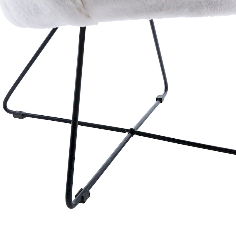 Corvus Rowen Fauteuil d'appoint moderne en polaire avec accoudoirs