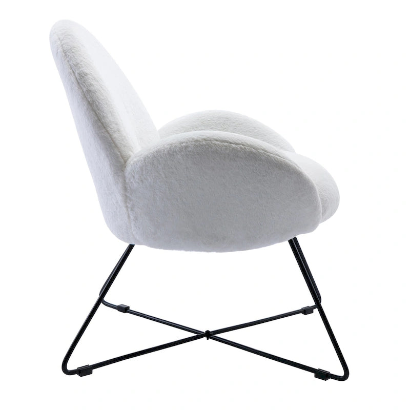 Corvus Rowen Fauteuil d'appoint moderne en polaire avec accoudoirs