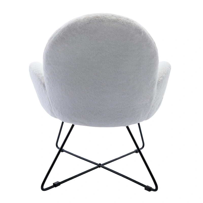 Corvus Rowen Fauteuil d'appoint moderne en polaire avec accoudoirs