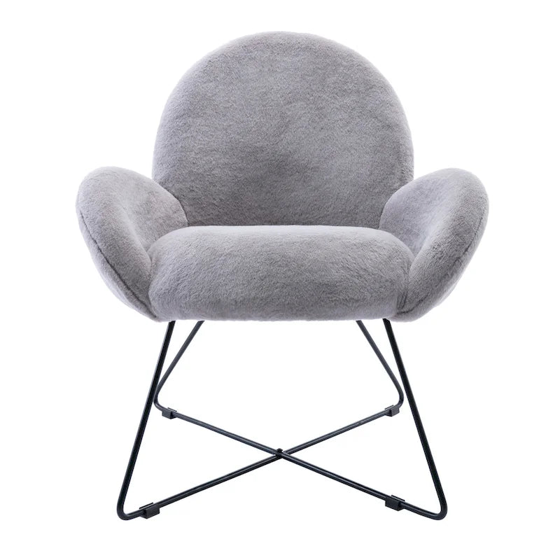 Corvus Rowen Fauteuil d'appoint moderne en polaire avec accoudoirs