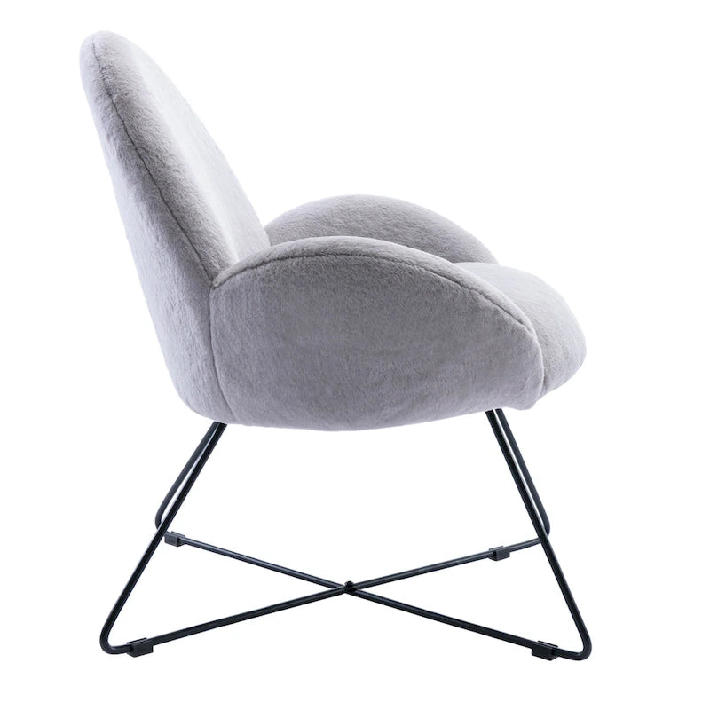Corvus Rowen Fauteuil d'appoint moderne en polaire avec accoudoirs