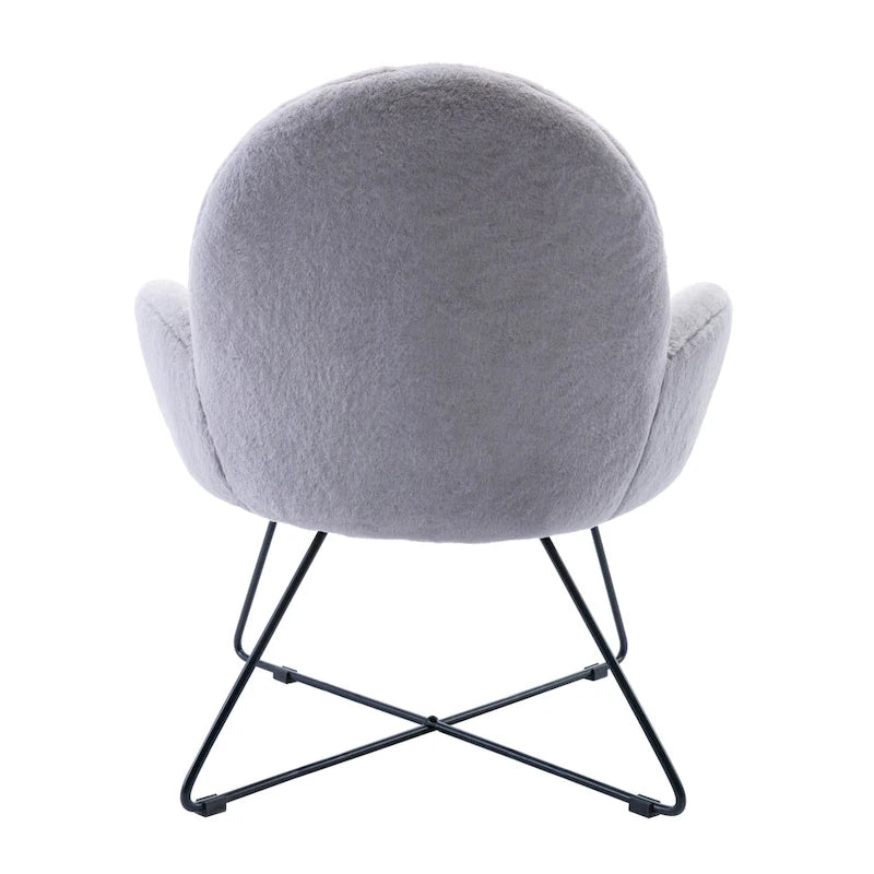 Corvus Rowen Fauteuil d'appoint moderne en polaire avec accoudoirs