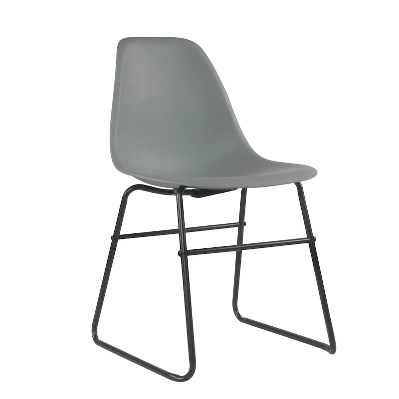 Chaises de salle à manger sans accoudoirs modernes Alivia avec pieds en fer (lot de 2)
