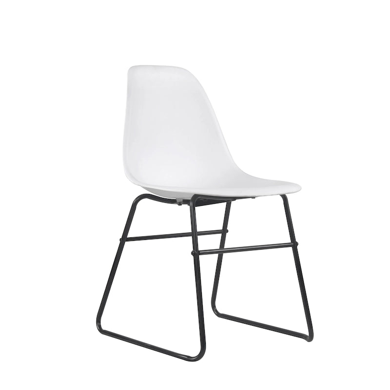 Chaises de salle à manger sans accoudoirs modernes Alivia avec pieds en fer (lot de 2)