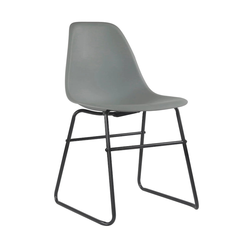 Chaises de salle à manger sans accoudoirs modernes Alivia avec pieds en fer (lot de 2)