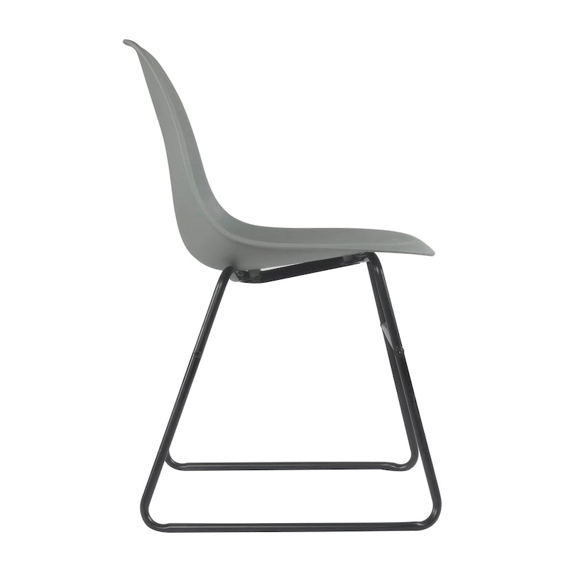 Chaises de salle à manger sans accoudoirs modernes Alivia avec pieds en fer (lot de 2)