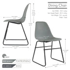Chaises de salle à manger sans accoudoirs modernes Alivia avec pieds en fer (lot de 2)