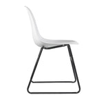 Chaises de salle à manger sans accoudoirs modernes Alivia avec pieds en fer (lot de 2)