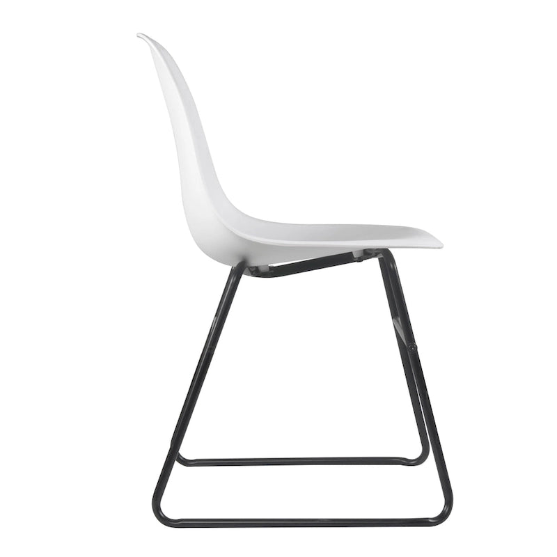 Chaises de salle à manger sans accoudoirs modernes Alivia avec pieds en fer (lot de 2)