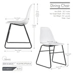 Chaises de salle à manger sans accoudoirs modernes Alivia avec pieds en fer (lot de 2)