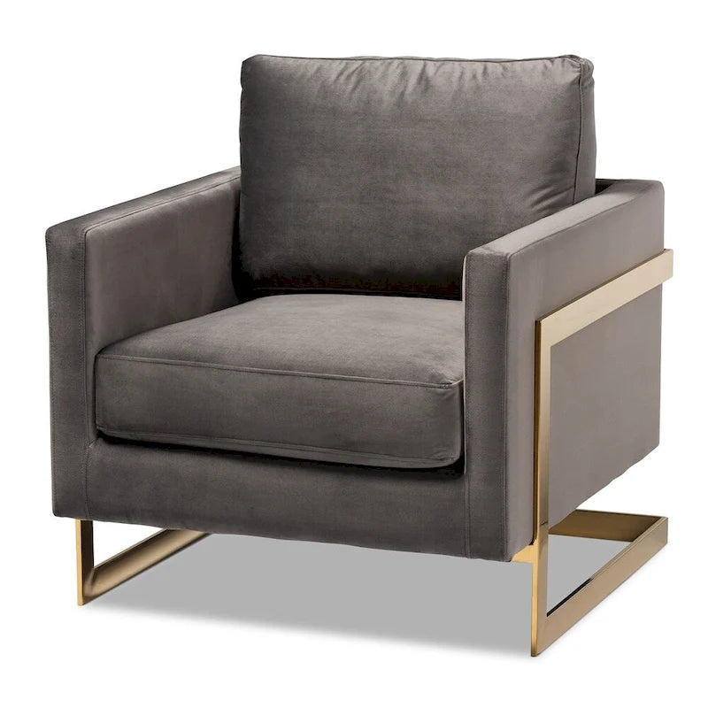 Fauteuil en velours Bryson Glam