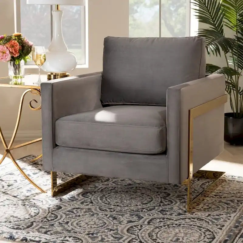  Bryson Glam Velvet Fabric Armchair