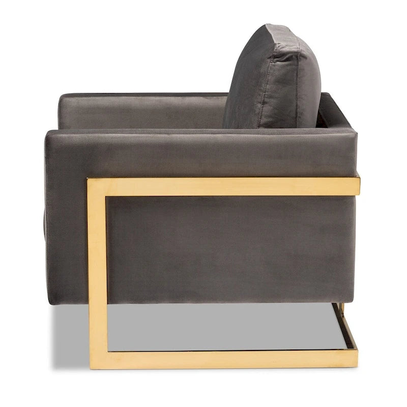 Fauteuil en velours Bryson Glam