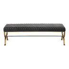 Banc moderne en cuir et fer laiton Aurelle Home