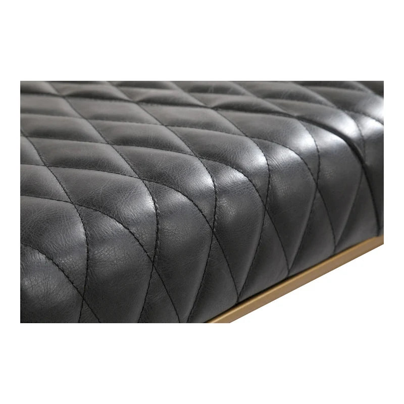 Banc moderne en cuir et fer laiton Aurelle Home