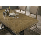 Table hauteur comptoir Birmingham avec finition bois flotté clouté
