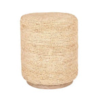 Table d'appoint ottomane en raphia naturel tissé à la main par East at Main