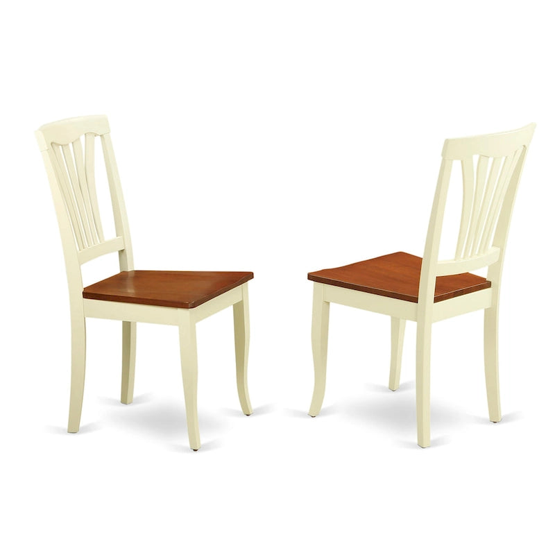 Ensemble de salle à manger 5 pièces - Une table de cuisine ronde et 4 chaises de salle à manger, Buttermilk et Cherry