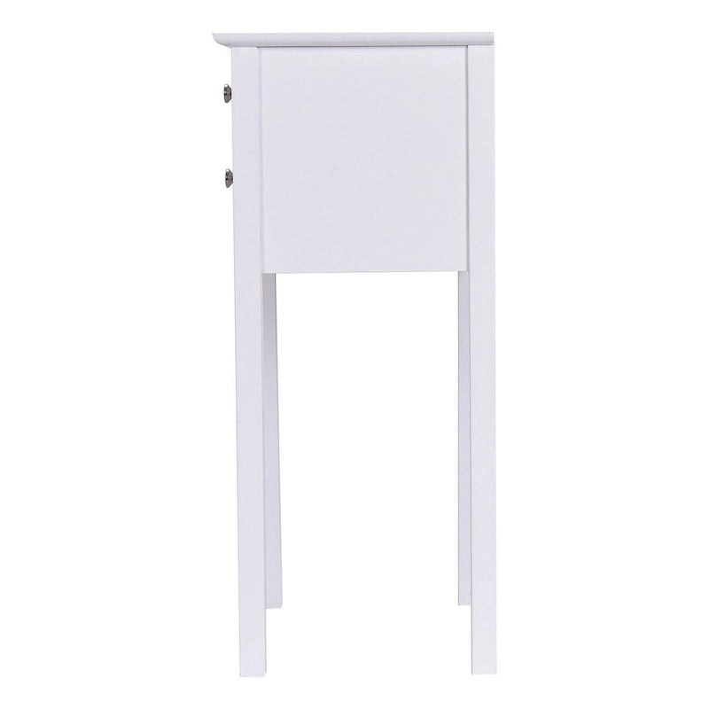 Table d'appoint avec 2 tiroirs - Blanc - 16,0 x 13,0 x 30,0 (L x l x H)
