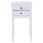 Table d'appoint avec 2 tiroirs - Blanc - 16,0 x 13,0 x 30,0 (L x l x H)