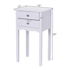 Table d'appoint avec 2 tiroirs - Blanc - 16,0 x 13,0 x 30,0 (L x l x H)