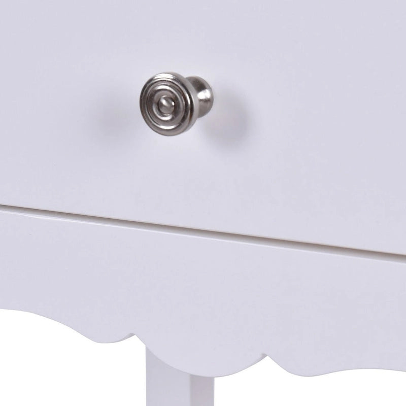 Table d'appoint avec 2 tiroirs - Blanc - 16,0 x 13,0 x 30,0 (L x l x H)