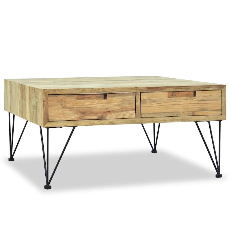 Table basse 80 x 80 x 40 cm en teck massif