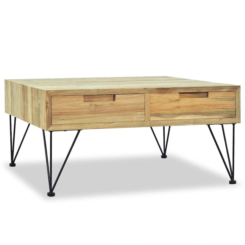 Table basse 80 x 80 x 40 cm en teck massif