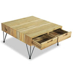 Table basse 80 x 80 x 40 cm en teck massif