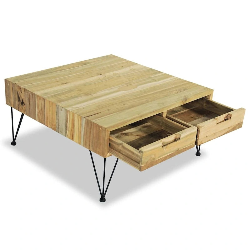 Table basse 80 x 80 x 40 cm en teck massif