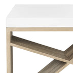 Table basse laquée à rangement latéral Shelva Scandinave - 120 x 60 x 38 cm - 120x60x38H