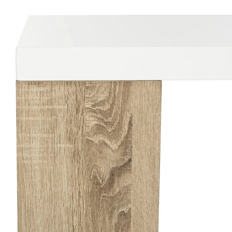 Table basse laquée à rangement latéral Shelva Scandinave - 120 x 60 x 38 cm - 120x60x38H