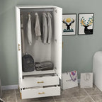 armoire de penderie blanche avec portes et tiroirs, armoire, penderie de rangement