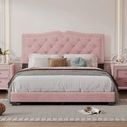 Cadre de lit rembourré Queen Size avec rivets