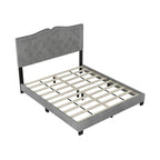 Cadre de lit rembourré Queen Size avec rivets