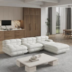 Canapé d'angle moderne en velours Tedy, canapé modulaire minimaliste en forme de L