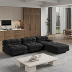 Canapé d'angle moderne en velours Tedy, canapé modulaire minimaliste en forme de L