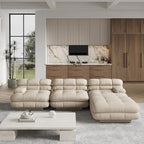 Canapé d'angle moderne en velours Tedy, canapé modulaire minimaliste en forme de L