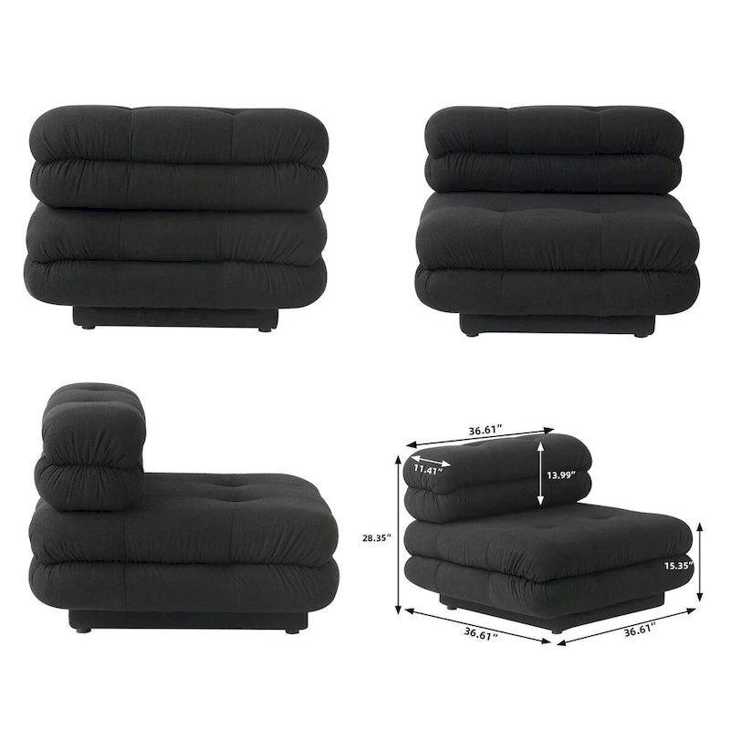 Canapé d'angle moderne en velours Tedy, canapé modulaire minimaliste en forme de L