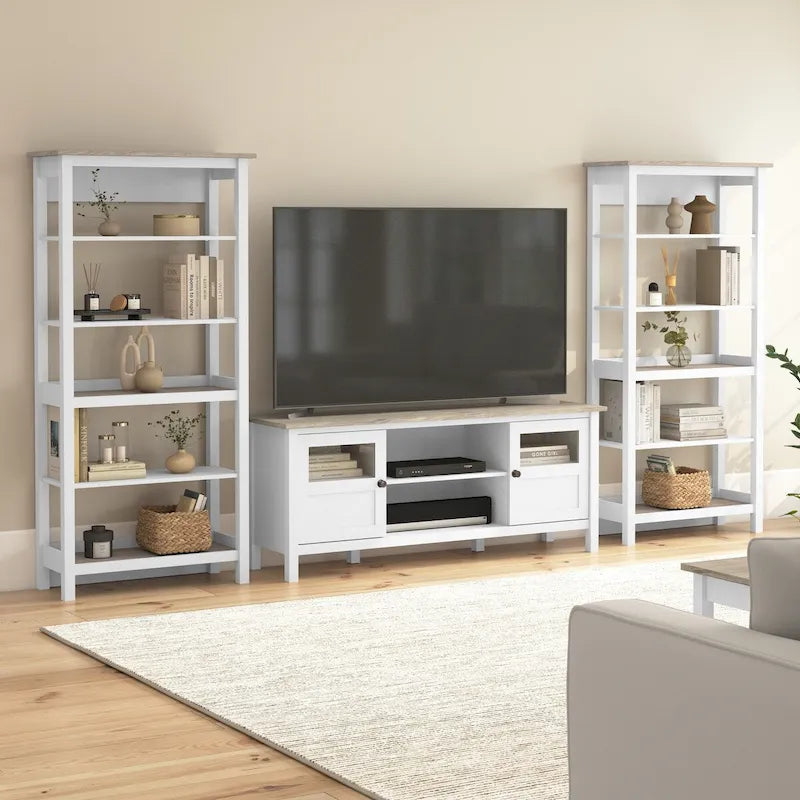 Meuble TV avec bibliothèques Mayfield Farmhouse 60W.