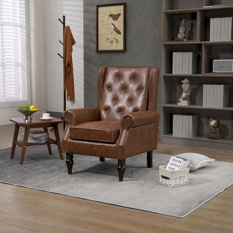 Fauteuil à accoudoirs en bois, fauteuil d'appoint moderne pour salon