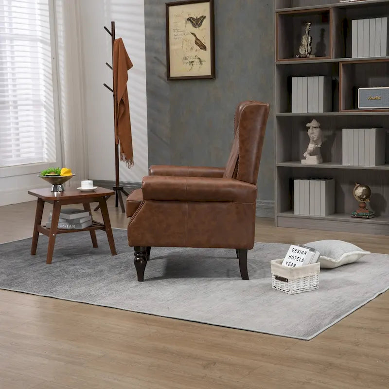 Fauteuil à accoudoirs en bois, fauteuil d'appoint moderne pour salon